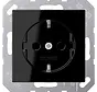 wandcontactdoos randaarde Safety+ A-range zwart glans (A 1520 NKI SW)