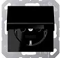 wandcontactdoos randaarde Safety+ klapdeksel A-range zwart glans (A 1520 NKIKL SW)