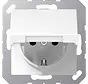 wandcontactdoos randaarde Safety+ en klapdeksel A-range alpine wit (A 1520 NKIKL WW)