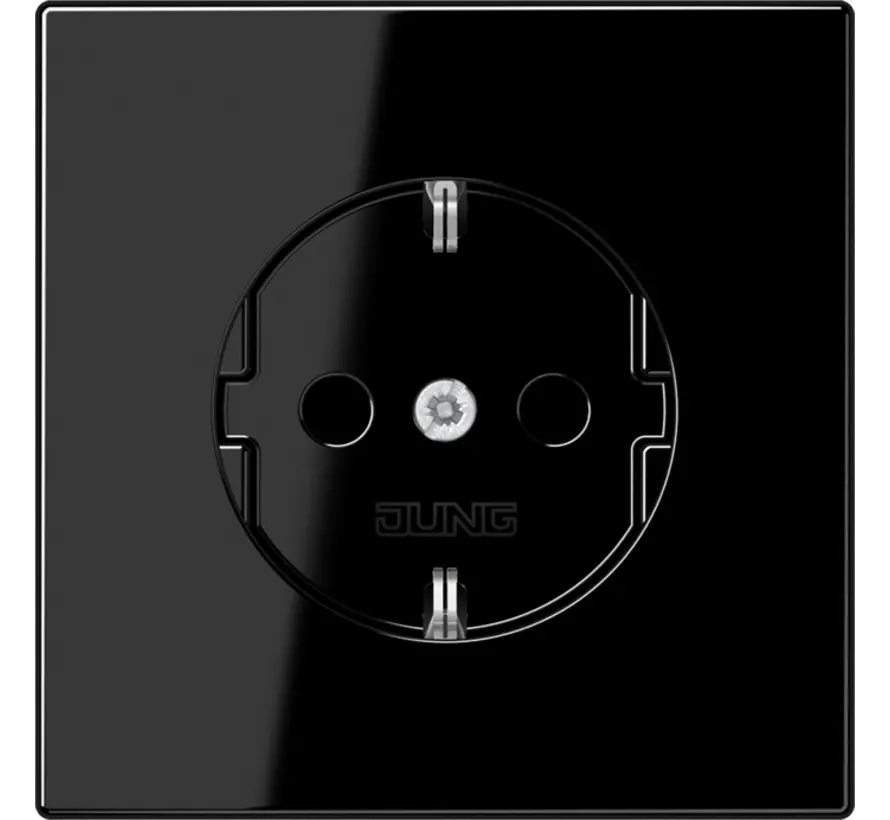 wandcontactdoos randaarde LS990 zwart glans (LS 1520 N SW)