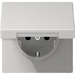 JUNG wandcontactdoos randaarde klapdeksel LS990 lichtgrijs (LS 1520 NKL LG)