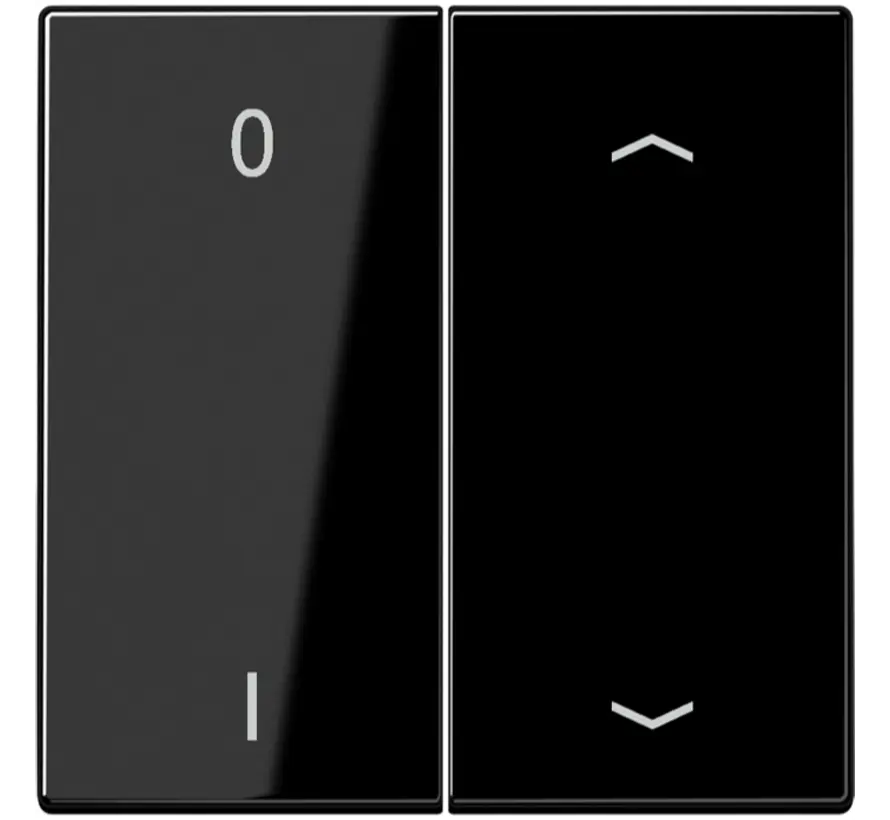 EnOcean draadloze wandzender 4-kanaals met 0-1 en pijlsymbolen LS990 zwart glans (ENO LS 995 P01 SW)