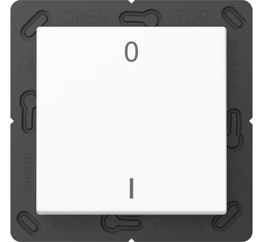 EnOcean draadloze wandzender 2-kanaals met symbolen 0-1 A-range alpine wit (ENO A 590-01 WW)
