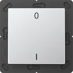 JUNG EnOcean draadloze wandzender 2-kanaals met symbolen 0-1 A-range aluminium (ENO A 590-01 AL)