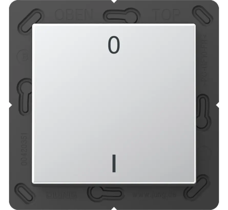EnOcean draadloze wandzender 2-kanaals met symbolen 0-1 A-range aluminium (ENO A 590-01 AL)