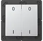 EnOcean radiografische wandzender 4-kanaals met symbolen 0-1 A-range aluminium (ENO A 595-01 AL)