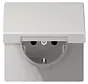 wandcontactdoos randaarde Safety+ klapdeksel LS990 lichtgrijs (LS 1520 NKIKL LG)