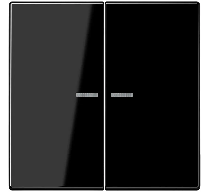 schakelwip 2-voudig met controlevenster LS990 zwart glans (LS 995 KO5 SW)