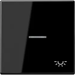 JUNG schakelwip met lichtsymbool en controlevenster LS990 zwart glans (LS 990 KO5 L SW)