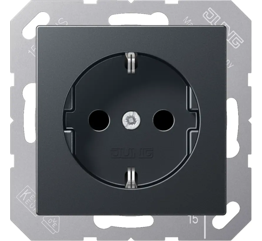 wandcontactdoos randaarde Safety+ A-range antraciet mat (A 1520 NBFKI ANM)