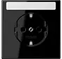 wandcontactdoos randaarde tekstvenster LS990 zwart glans (LS 1520 NNA SW)