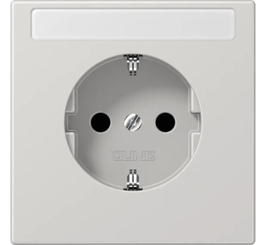 wandcontactdoos randaarde tekstvenster LS990 lichtgrijs (LS 1520 NNA LG)