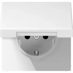 JUNG wandcontactdoos randaarde Safety+ klapdeksel LS990 alpine wit (LS 1520 NKIKL WW)