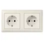 wandcontactdoos 2-voudig voorbedraad voor duo-inbouwdoos AS500 creme (AS 1520-2)
