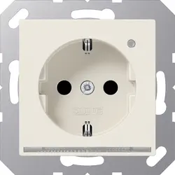 JUNG wandcontactdoos randaarde Safety+ met LED-oriëntatieverlichting en lichtsensor A-range creme (A 1520-O LNW)