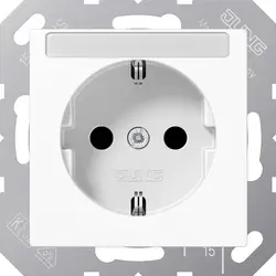JUNG wandcontactdoos randaarde Safety+ met tekstvenster A-range alpine wit (A 1520 NBFKINA WW)
