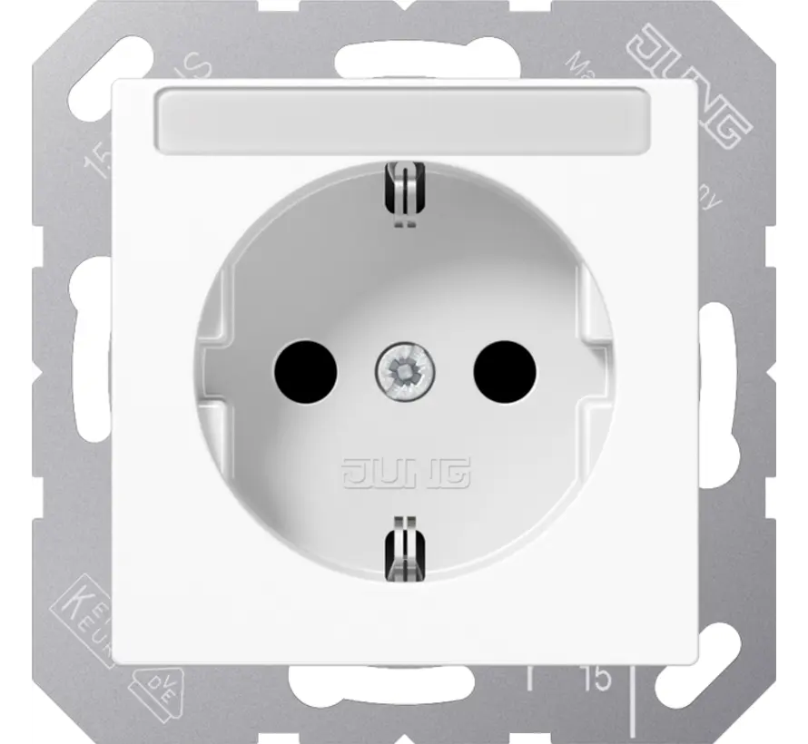 wandcontactdoos randaarde Safety+ met tekstvenster A-range alpine wit (A 1520 NBFKINA WW)