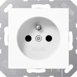 JUNG wandcontactdoos penaarde Safety+ A-range alpine wit (A 1520 FKI WW)