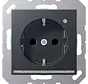 wandcontactdoos randaarde Safety+ met LED-oriëntatieverlichting en lichtsensor A-range antraciet mat (A 1520-O ANM LNW)