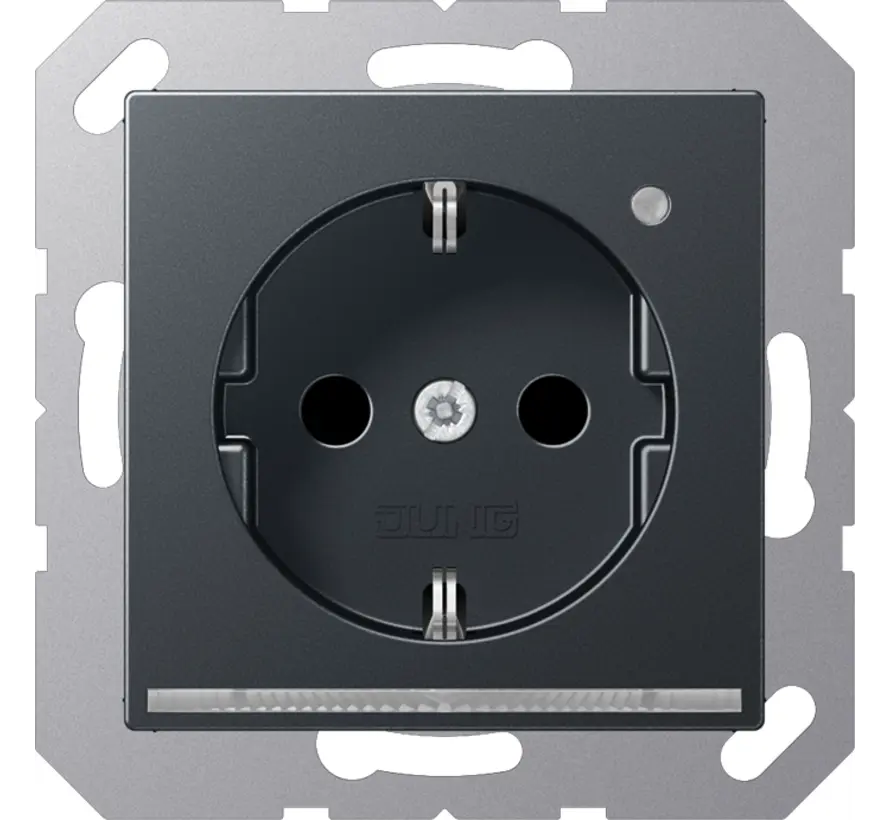 wandcontactdoos randaarde Safety+ met LED-oriëntatieverlichting en lichtsensor A-range antraciet mat (A 1520-O ANM LNW)