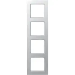 JUNG afdekraam 4-voudig A550 aluminium (A 5584 BF AL)