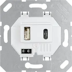 JUNG USB-lader 2-voudig type A en type C totaal 3000mA wit (USB 15 CA WW)