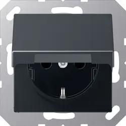 JUNG wandcontactdoos randaarde Safety+ met klapdeksel A-range antraciet mat (A 1520 NBFKIKL ANM)