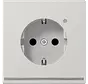 wandcontactdoos randaarde met LED-orientatieverlichting en lichtsensor LS990 lichtgrijs (LS 1520-O LG LNW)