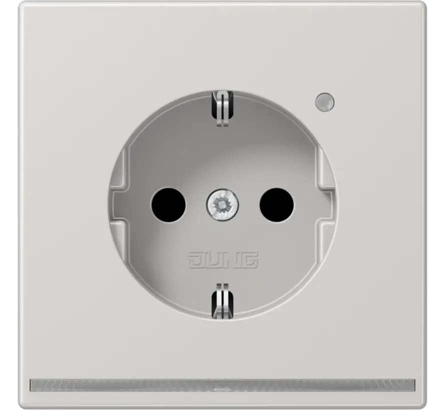 wandcontactdoos randaarde met LED-orientatieverlichting en lichtsensor LS990 lichtgrijs (LS 1520-O LG LNW)