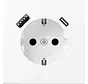 wandcontactdoos randaarde Safety+ met USB type A en C LS990 sneeuwwit mat (LS 1520-15 CA WWM)