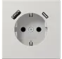 wandcontactdoos randaarde Safety+ met USB type A en C LS990 lichtgrijs (LS 1520-15 CA LG)