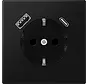 wandcontactdoos randaarde Safety+ met USB type A en C LS990 grafietzwart mat (LS 1520-15 CA SWM)