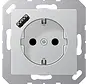 wandcontactdoos randaarde Safety+ met USB-A A-range aluminium (A 1520-18 A AL)