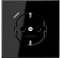 wandcontactdoos randaarde Safety+ met USB-C LS990 zwart glans (LS 1520-18 C SW)