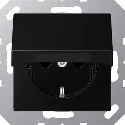 JUNG wandcontactdoos randaarde met klapdeksel A-range grafietzwart mat (A 1520 BFKL SWM)