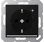 wandcontactdoos randaarde Safety+ met LED-oriëntatieverlichting en lichtsensor A-range grafietzwart mat (A 1520-O SWM LNW)