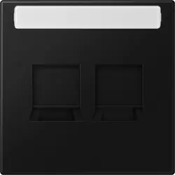 JUNG centraalplaat 2-voudig modular-jack tekstveld LS990 grafietzwart mat (LS 1969-2 NA WE SWM)