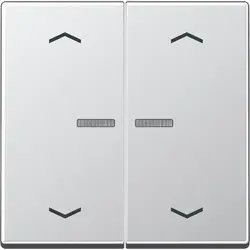 JUNG schakelwip 2-voudig met controlevenster en pijlsymbolen voor HOME draadloze schakelaar A-range aluminium (A 102 KO5P AL)