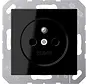 wandcontactdoos penaarde Safety+ A-range zwart glans (A 1520 FBFKI SW)