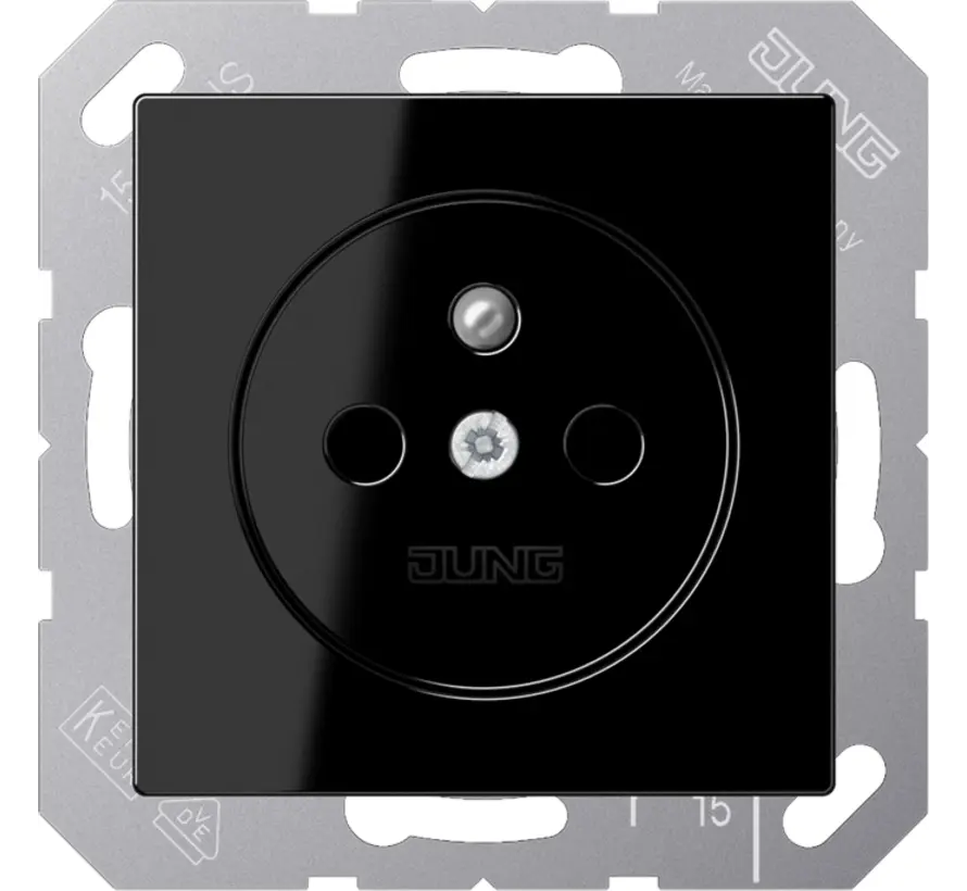 wandcontactdoos penaarde Safety+ A-range zwart glans (A 1520 FBFKI SW)