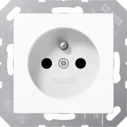 JUNG wandcontactdoos penaarde Safety+ A-range alpine wit (A 1520 FBFKI WW)