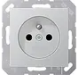 wandcontactdoos penaarde Safety+ A-range aluminium (A 1520 FKI AL)