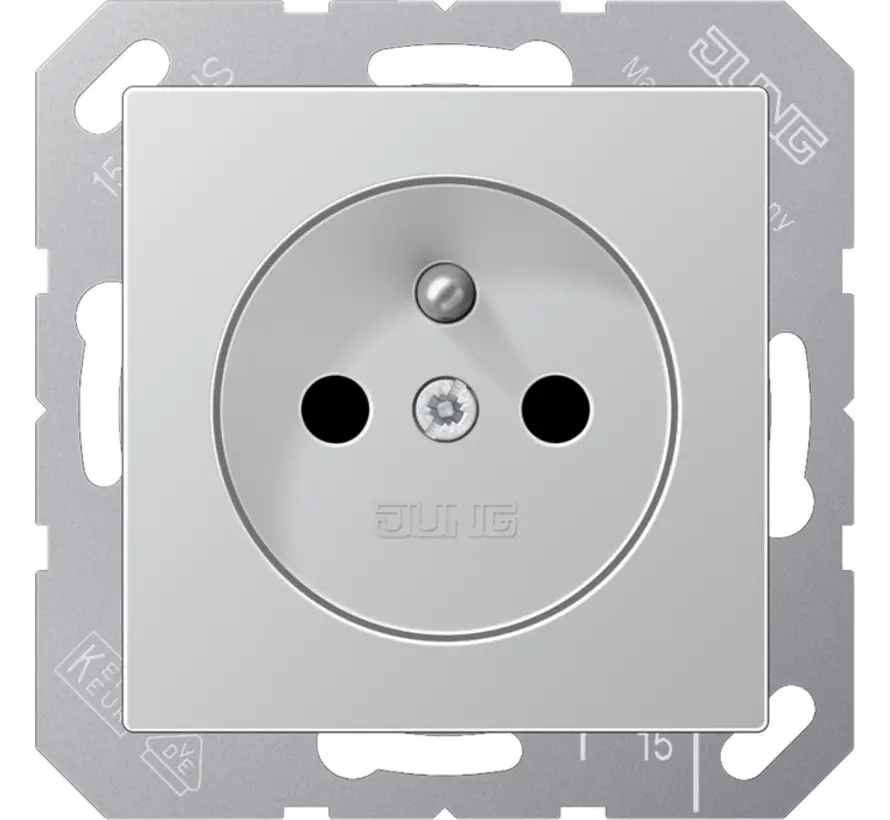 wandcontactdoos penaarde Safety+ A-range aluminium (A 1520 FKI AL)