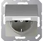 wandcontactdoos randaarde Safety+ met klapdeksel A-range aluminium (A 1520 NBFKIKL AL)