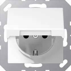 JUNG wandcontactdoos randaarde Safety+ met klapdeksel A-range alpine wit (A 1520 NBFKIKL WW)