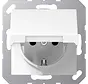 wandcontactdoos randaarde Safety+ met klapdeksel A-range alpine wit (A 1520 NBFKIKL WW)