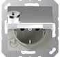 wandcontactdoos randaarde Safety+ met klapdeksel en slot A-range aluminium (A 1520 NBFKLSL AL)