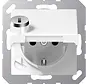 wandcontactdoos randaarde Safety+ met klapdeksel en slot A-range alpine wit (A 1520 NBFKLSL WW)