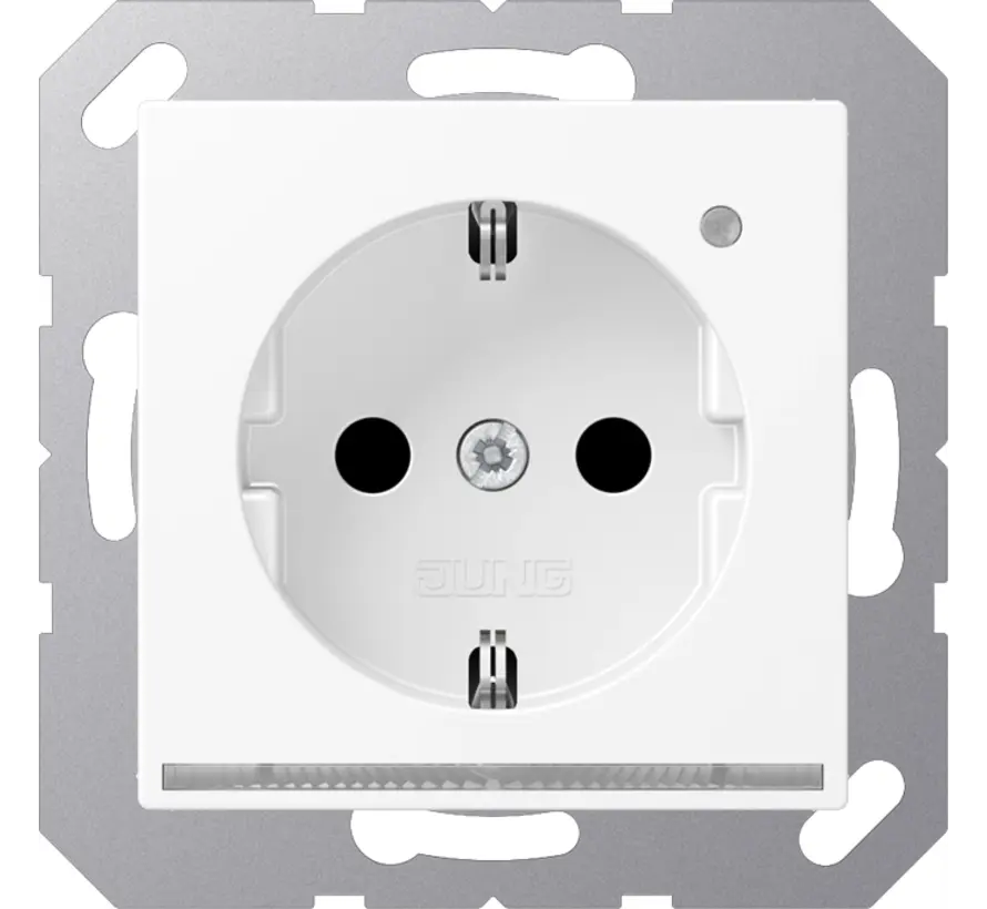 wandcontactdoos randaarde Safety+ met LED-oriëntatieverlichting en lichtsensor A-range sneeuwwit mat (A 1520-O WWM LNW)