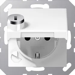 JUNG wandcontactdoos randaarde Safety+ met klapdeksel en slot AS500 alpine wit (AS 1520 NBFKLSL WW)